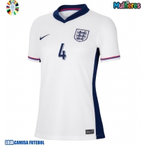 Camisa de Futebol Inglaterra Declan Rice #4 Equipamento Principal Mulheres Europeu 2024 Manga Curta